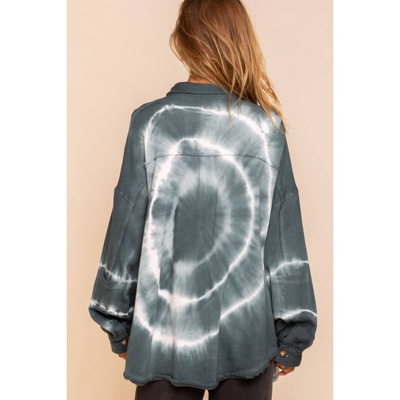 PRICE DROP Tie Dye Utility Jacket in Galaxy Navy Swirl - Picture 4 of 6